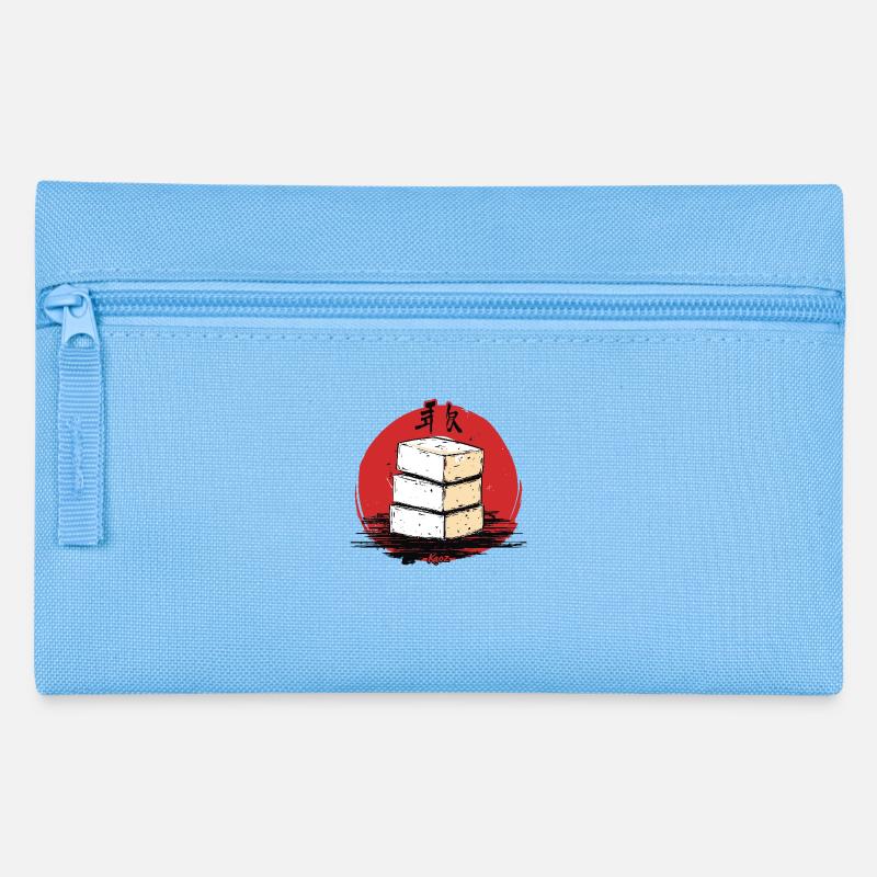 Ein Stapel Japanischer Tofu - Federtasche - Hellblau