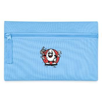 Happy Cartoon Breakfast Egg with Coffee - Pencil Case - light blue - Front