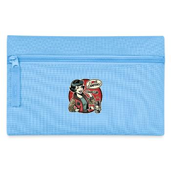 Retro Nature Mom – I Love Camping - Pencil Case - light blue - Front