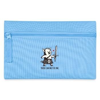 Highlander Pig – There Can Only Be One - Pencil Case - light blue - Front