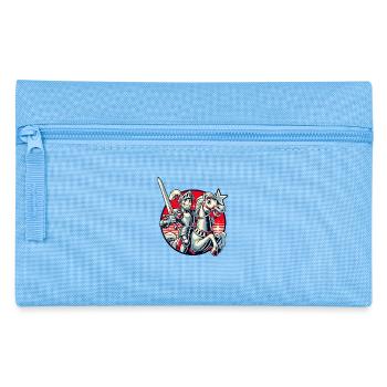 Chevalier médiéval sur son cheval - Trousse - bleu clair - Devant