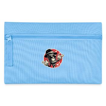 Coole Musik, Retro-Mikrofon Sonnenbrille und Hut - Federtasche - Hellblau - Vorne