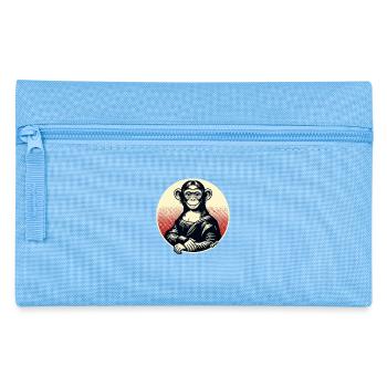 Mona Monkey – Playful Monkey Motif - Pencil Case - light blue - Front