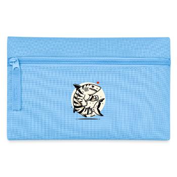 Muskulöser Tigerhai: Hai Kraftpaket der Meere - Federtasche - Hellblau - Vorne