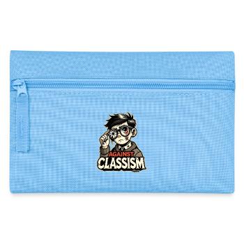 Poor boy with broken glasses: against classism - Pencil Case - light blue - Front
