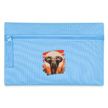 Éléphant Rétro - Trousse - bleu clair - Devant