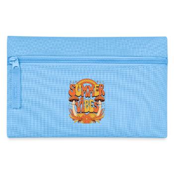 Summer Vibes Retro Mushroom Hippie Festival Summer - Pencil Case - light blue - Front