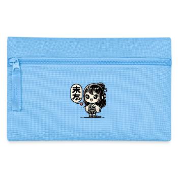 Cute Japanese chibi girl in kimono - Pencil Case - light blue - Front