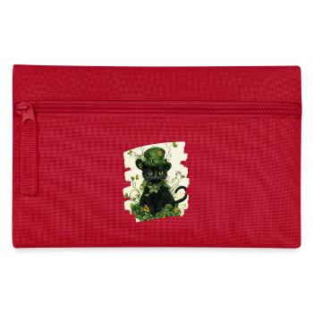 St Patricks day Katze - Federtasche - Rot - Vorne
