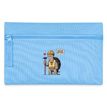 Ne jamais prendre sa retraite – Tortue ouvrière de la construction - Trousse - bleu clair - Devant