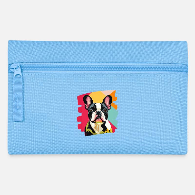 Bouledogue français Frenchie - Trousse - bleu clair