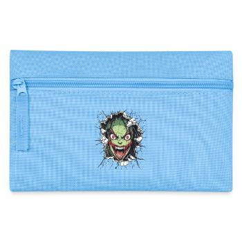 Gruseliges Monster durchbricht Wand - Federtasche - Hellblau - Vorne