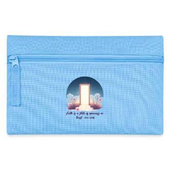 Open Door Trust Alan Watts Faith Zitat - Federtasche - Hellblau - Vorne