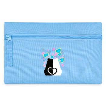 Chat Chats Saint-Valentin Rétro Vintage Saint-Valentin - Trousse - bleu clair - Devant