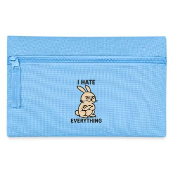 Lapin de mauvaise humeur avec haine pour tout - Trousse - bleu clair - Devant