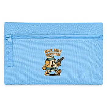 A milk, milk carton in retro madness - Pencil Case - light blue - Front