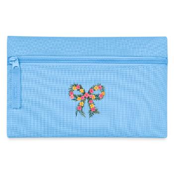 Floral Flower Bow Charm with Tropical - Pencil Case - light blue - Front