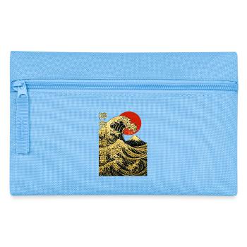 Goldene Große Welle Kanagawa - Hokusai Japanische - Federtasche - Hellblau - Vorne