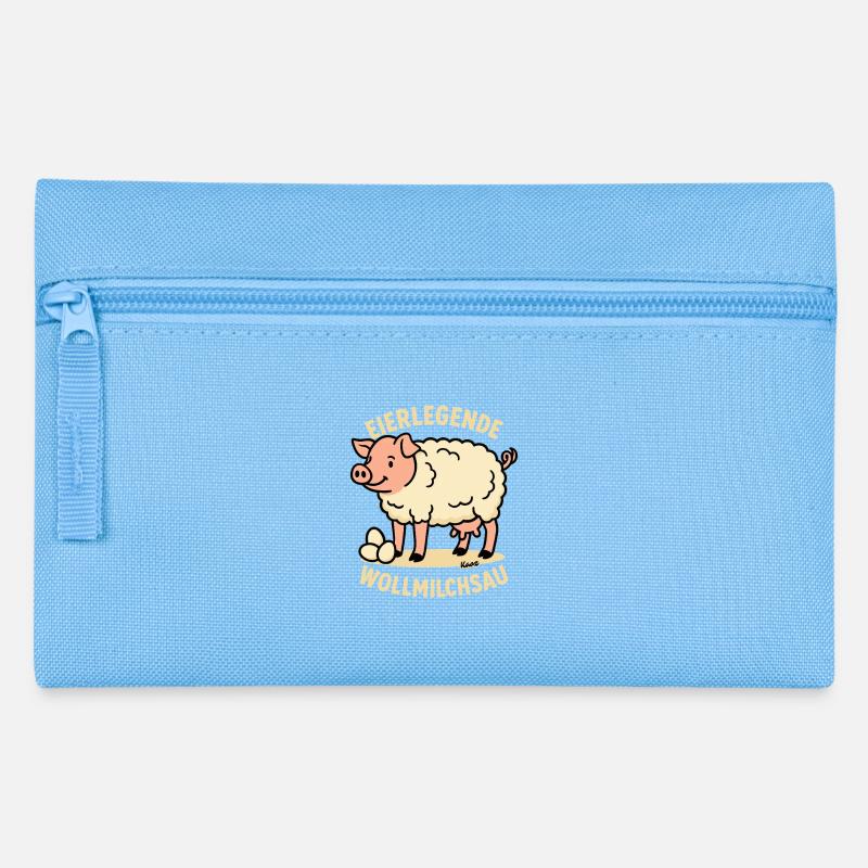 Eierlegende Wollmilchsau Cartoon - Federtasche - Hellblau