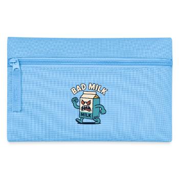 Angry Milk Carton – Bad Milk Cartoon - Pencil Case - light blue - Front
