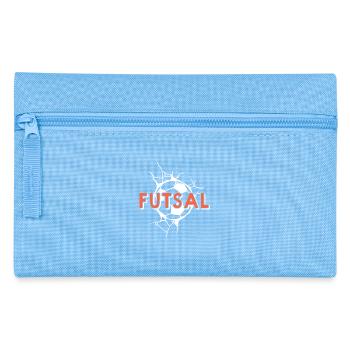 Futsal Cracked Ball Bold Statement Athlete Gear - Pencil Case - light blue - Front