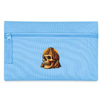 Skull with temple and sunset - Pencil Case - light blue - Front