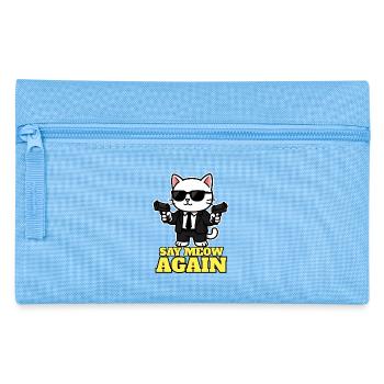 Say Meow Again ! Humour Film Culte - Chat Kawaii - Trousse - bleu clair - Devant
