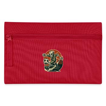 Skeleton zombie playing football - Pencil Case - red - Front