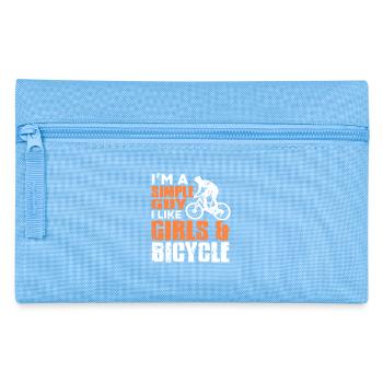 Simple Guy Who Loves Bikes and Women - Pencil Case - light blue - Front