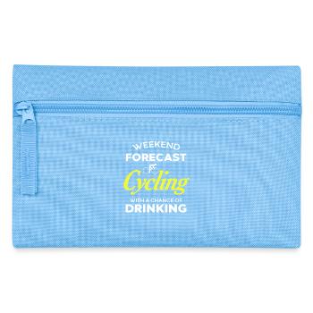 Weekend Forecast Cycling and Beverages Ahead - Pencil Case - light blue - Front