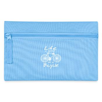 Life Is Better on Two Wheels Cycling Quote - Pencil Case - light blue - Front