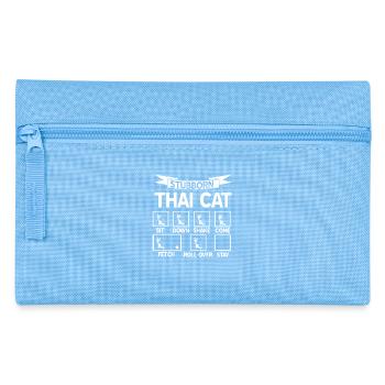 Stubborn Thai Cat Funny Obedience Refusal Humor - Pencil Case - light blue - Front