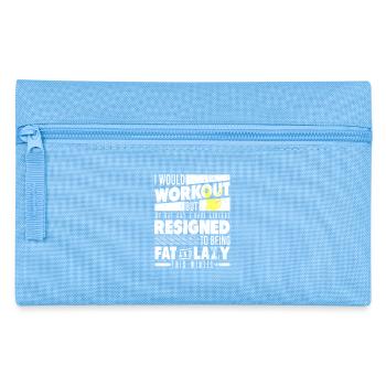 Lazy Winter With Cat Funny Workout Sarcasm - Pencil Case - light blue - Front