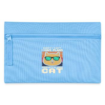 Sorry I Can't I Have Plans With My Cat Retro - Pencil Case - light blue - Front