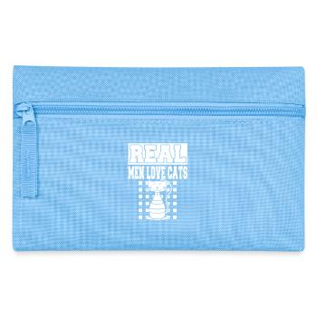 Vrais hommes aiment chats Drôle Chat Papa Humour - Trousse - bleu clair - Devant