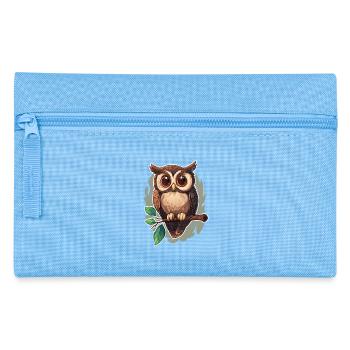 Eule - Federtasche - Hellblau - Vorne