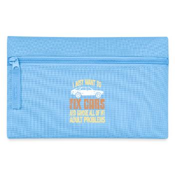 Réparer les voitures Ignorer les problèmes Drôle Mécanique Humeur - Trousse - bleu clair - Devant