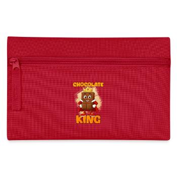 Chocolate King with Crown - Pencil Case - red - Front
