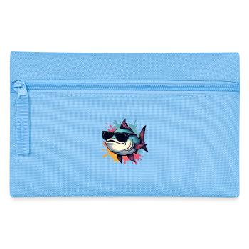 Poisson cool avec des lunettes de soleil - Trousse - bleu clair - Devant