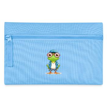 Lässiger Frosch im Sommeroutfit - Federtasche - Hellblau - Vorne
