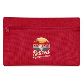 Retired Rente Rentner Lustiger Spruch - Federtasche - Rot - Vorne