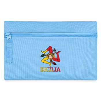 Sicilia Trinacria Drapeau sicilien Sicile - Trousse - bleu clair - Devant