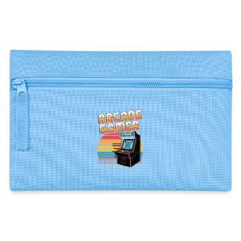  Arcade Gamer Retro Spielhalle Joystick Pixel - Federtasche - Hellblau - Vorne