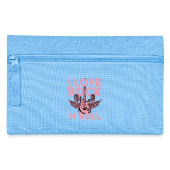 I Love Rock 'N Roll Rock Band Guitar Music - Pencil Case - light blue - Front
