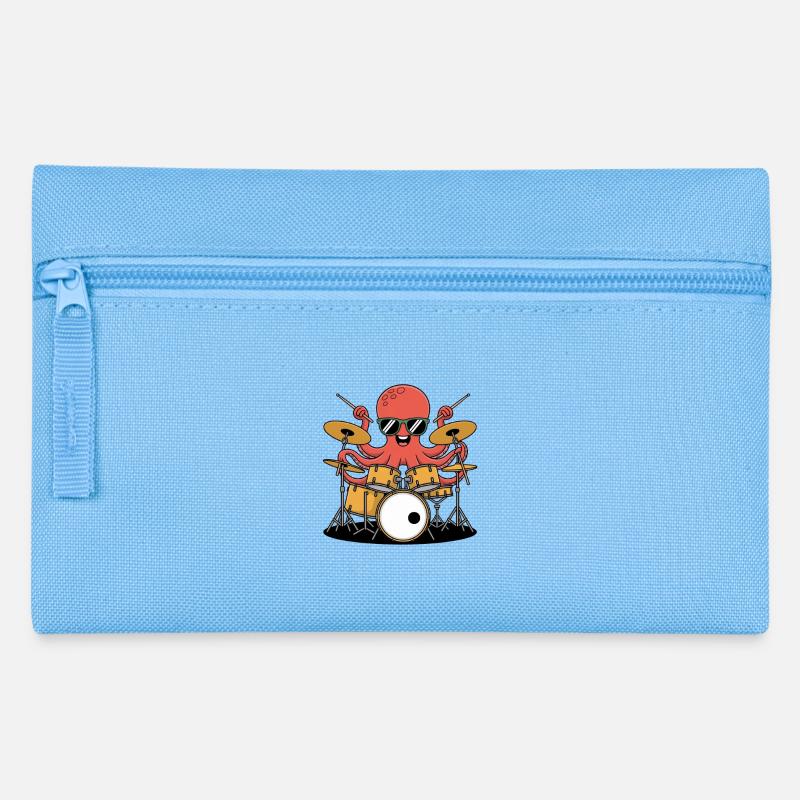 Drummer Octopus Band Groove - Pencil Case - light blue