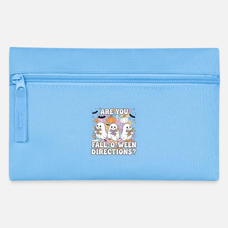 Fall-O-Ween Ghosts Reading - Pencil Case - light blue