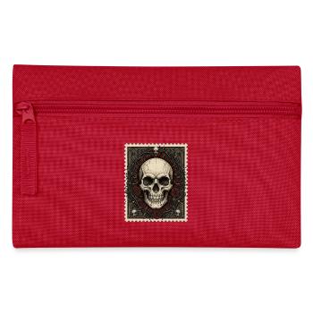 Totenschädel Krone aus Rosen Gothic Kunst - Federtasche - Rot - Vorne
