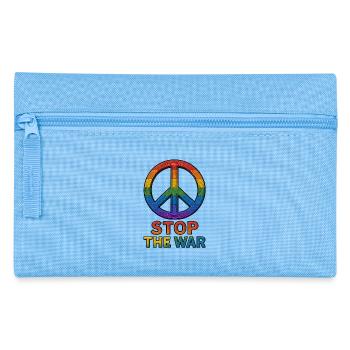 Peace Zeichen Regenbogen – Stop The War Design - Federtasche - Hellblau - Vorne