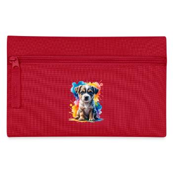 Puppy Watercolor Color Explosion - Pencil Case - red - Front