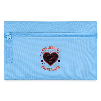 Aus Liebe zu Drehzahlen Tuning Shirt Motorrad Auto - Federtasche - Hellblau - Vorne